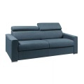 LINEA SOFA - Schlafsofa 4-Sitzer - Liegefläche: 160 cm - Matratzenhöhe: 16 cm mit Memory Schaum - Stoff - Blau - VIZIR, One Size