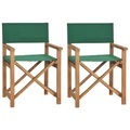 vidaXL Regiestühle 2 Stk. Massivholz Teak Grün