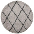 vidaXL Shaggy-Teppich PAMPLONA Hochflor Modern Beige Anthrazit Ø 120cm