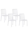 Beliani Gartenstuhl Kunststoff weiss 4er Set SERSALE