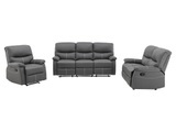 Couchgarnitur Relax 3+2+1 - Kunstleder - Grau - CANBY Couchgarnitur Relax 3+2+1 - Kunstleder - Grau - CANBY