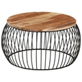vidaXL Couchtisch Ø68 cm Massivholz Akazie
