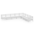 vidaXL 8-tlg. Garten-Lounge-Set Massivholz Kiefer Weiß