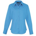 Popeline Bluse Arbeitshemd, Langärmlig Damen Saphirblau 38