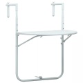 vidaXL Balkonhängetisch Weiß 60 x 64 x 83,5 cm Kunststoff Rattanoptik