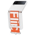 Samsung, Samsung Galaxy Z Flip4 Silicone Cover with Strap - White Hülle