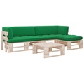 vidaXL, vidaXL 4-tlg. Paletten-Lounge-Set mit Kissen Kiefernholz Imprägniert