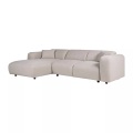 Großes Ecksofa - Ecke links - melierter Stoff - Beige- POGNI Großes Ecksofa - Ecke links - melierter Stoff - Beige- POGNI