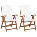 vidaXL Garten-Liegestühle 2 Stk. mit Auflagen Massivholz Teak