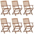vidaXL Klappbare Gartenstühle 6 Stk. Massivholz Akazie
