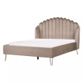 Bett mit Lattenrost aus Samtstoff Retro AMBILLOU Bett mit Lattenrost aus Samtstoff Retro AMBILLOU