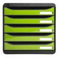 Exacompta Schubladenbox Big-Box Plus Polystyrol Schwarz, Lemongrün 27,8 x 34,7 x 27,1 cm
