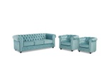Couchgarnitur 3+CHESTERFIELD Samt Hell Couchgarnitur 3+CHESTERFIELD Samt Hell