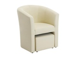 Lounge-Sessel & Hocker - Kunstleder - Beige - JOVANA Lounge-Sessel & Hocker - Kunstleder - Beige - JOVANA