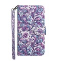 Galaxy A20e - Etui Ledertasche Paisley Glitzer Effekt