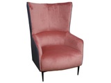 Vente-unique, Sessel - Samt - Rosa & Anthrazit - MENDOCINO Sessel - Samt - Rosa & Anthrazit - MENDOCINO