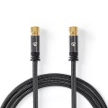 Nedis, Satelliten- & Antennenkabel | F-stecker | F-stecker | Vergoldet | 75 Ohm | Vier Abschirmungen | 5,00 M | Rund | Baumwolle | Grau / Grau Mit Metall | Karton Mit Abgedecktem Fenster Unisex 2 metri