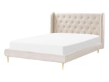 Bett mit Lattenrost aus Samtstoff Modern FORBACH Bett mit Lattenrost aus Samtstoff Modern FORBACH