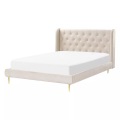 Bett mit Lattenrost aus Samtstoff Modern FORBACH Bett mit Lattenrost aus Samtstoff Modern FORBACH