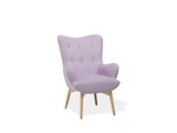 Beliani, Beliani Sessel Samtstoff rosa plus Hocker VEJLE