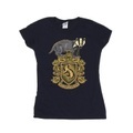 Hufflepuff Sketch Crest Tshirt Aus Baumwolle Damen Marine L