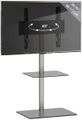 MID.YOU Tv-rack , Alani , Schwarz, Silberfarben , Metall, Glas , 60x100x45 cm , schwenkbar, Kabeldurchlass , 000657019404