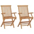 vidaXL Klappbare Gartenstühle 2 Stk. Massivholz Teak