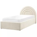 Beliani - Bett mit Stauraum aus Polyester Retro ANET, 90x200 cm, Perle