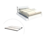 Bett mit Kopfteil & Stauraum & Schubladen + Lattenrost - 160 x 190 cm - Weiß - EUGENE Bett mit Kopfteil & Stauraum & Schubladen + Lattenrost - 160 x 190 cm - Weiß - EUGENE