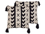 Kissen 2er Set aus Baumwolle Boho DEADNETTLE Kissen 2er Set aus Baumwolle Boho DEADNETTLE