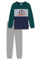 Schiesser, Schlafanzug lang Bündchen Organic Cotton Colour-Blocking Goal dunkelgrün - Fußball 104