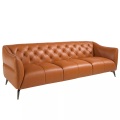 Angel cerda, 3-Sitzer-Sofa aus Leder mit Stahlbeinen 3-Sitzer-Sofa aus Leder mit Stahlbeinen