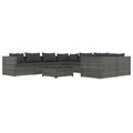 vidaXL, vidaXL 9-tlg. Garten-Lounge-Set mit Kissen Poly Rattan Grau