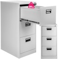 TecTake, Aktenschrank mit 3 Schubladen - grau