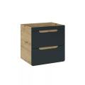 Waschbeckenunterschrank hängend - 60 cm - Naturfarben & Anthrazit - ARUBA Waschbeckenunterschrank hängend - 60 cm - Naturfarben & Anthrazit - ARUBA