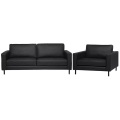 Beliani Sofa Set Leder schwarz 4-Sitzer SAVALEN