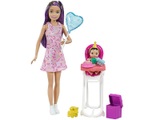 Barbie, Barbie Skipper Babysitter Puppe, Geburtstag-Spielset mit Farbwechsel Multicolor