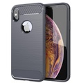 Hülle für Apple iPhone XS MAX TPU Silikon Edelstahl-Karbonfaser Optik
