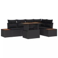 VidaXL - Garten-sofa-set poly-rattan, One Size, Schwarz