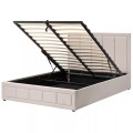 Beliani - Bett mit Stauraum aus Stoff Modern QUIBERON, 140x200 cm, Taupe
