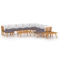 vidaXL 12-tlg. Garten-Lounge-Set mit Kissen Massivholz Akazie