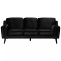 Beliani 3-Sitzer Sofa Samtstoff schwarz LOKKA
