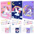 Activity-board - Malen nach Zahlen Kinder Einhorn, Bunte Einhorn Welt, Mädchen Bastelset mit Pinsel und Acrylfarben, One Size, Multicolor
