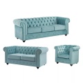 Sofa 3-Sitzer & 2-Sitzer & Sessel - Samt - Pastell - CHESTERFIELD Sofa 3-Sitzer & 2-Sitzer & Sessel - Samt - Pastell - CHESTERFIELD