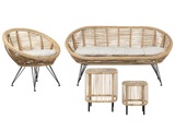 Beliani, Lounge Set mit Tisch aus Rattan Boho MARATEACESENATICO Lounge Set mit Tisch aus Rattan Boho MARATEACESENATICO