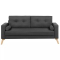 Beliani 2-Sitzer Sofa Polsterbezug dunkelgrau KALMAR