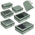 Koffer-organisator, Packwürfel, 7-teiliges Koffer-organisator-set, Packwürfel, Pet Recycled Packsäcke Für Koffer, Koffer-organisator Für Rucksack, Schuhsack, Kleidersäcke Für Koffer Unisex Rasengrün ONE SIZE