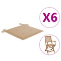 vidaXL Gartenstuhl-Sitzkissen 6 Stk. Beige 40x40x4 cm Stoff