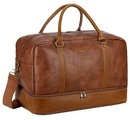 Only-bags.store, Große Leder Reisetasche Handgepäck Travel Duffel Carry On Bag Weekender Tasche Mit Schuhfach Unisex Braun ONE SIZE