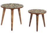 Beliani, Tisch Set aus Mango Holz Retro CHANPI Tisch Set aus Mango Holz Retro CHANPI